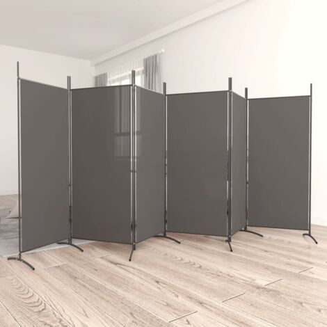 Vidaxl – Cloison de séparation pliable 6 panneaux 520x180 cm – Tissu polyester anthracite – Pour séparation d'espaces et blocage de lumière