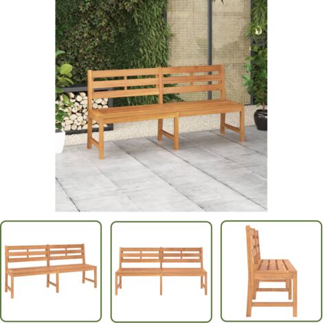 The Living Store Banc de jardin 180 cm bois de teck solide - Banc De Jardin - Mobilier De Jardin - Banc En Bois - Meuble De Jardin - Teck (1/5)