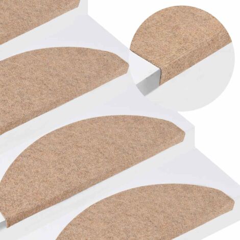 vidaXL Stair Mats Self-adhesive 20 pcs Beige 65x22.5x3.5 cm