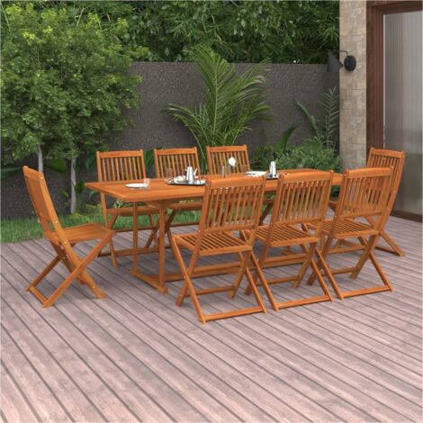Ensemble à manger de jardin 9 pcs 220x90x75 cm bois d'acacia vidaXL