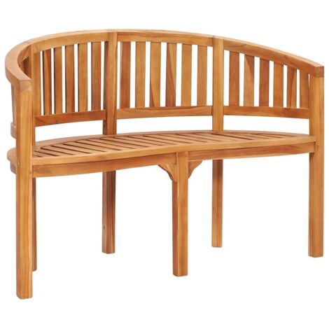 vidaXL Banc de jardin en forme de banane 120 cm Teck solide
