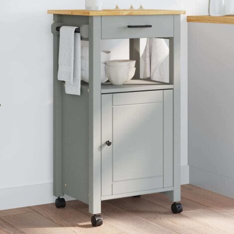 vidaXL Chariot de cuisine MONZA 48x40x88,5 cm bois massif de pin (1/5)