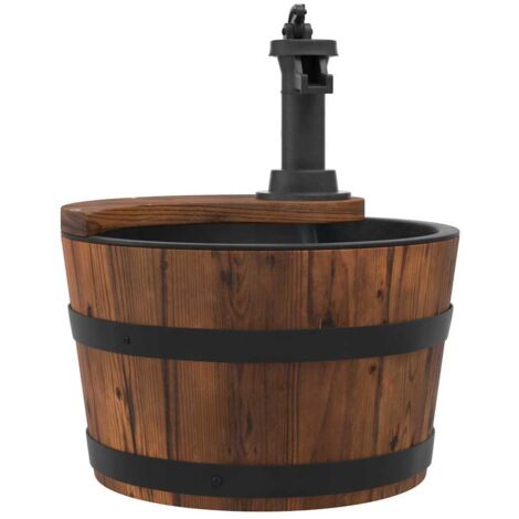 Fontaine à eau avec pompe 28x28x34,5 cm Bois de sapin massif - The Living Store