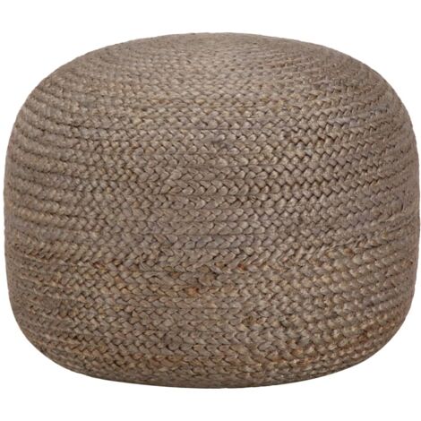 Pouf fait à la main Gris clair 45 x 30 cm Jute vidaXL