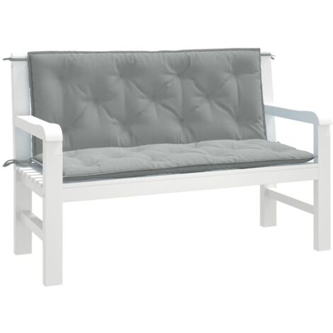 vidaXL Coussins de banc de jardin lot de 2 gris clair mélangé tissu