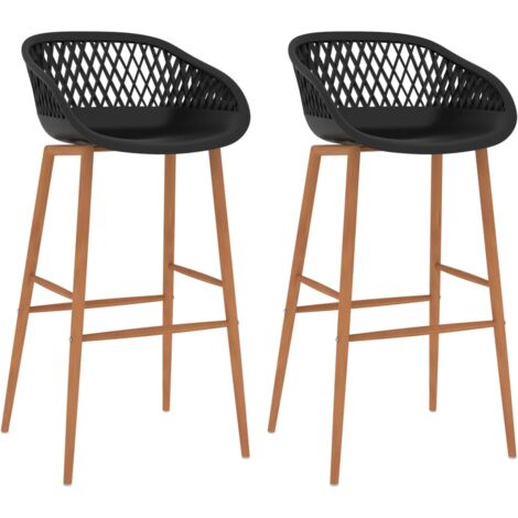 vidaXL Chaises de bar lot de 2 noir