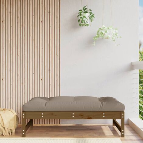 Repose-pied de jardin 120x80 cm marron miel bois de pin massif vidaXL