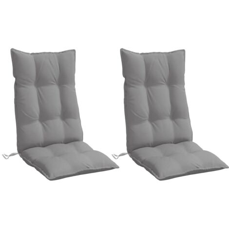 Coussins de chaise à dossier haut lot de 2 gris tissu oxford vidaXL
