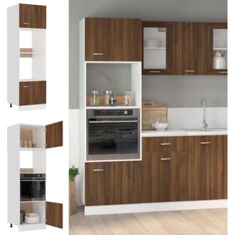 Vidaxl – Armoire de rangement chêne marron 60x57x207 cm – Bois d'ingénierie – 4 étagères – Portes réversibles pour un accès facile