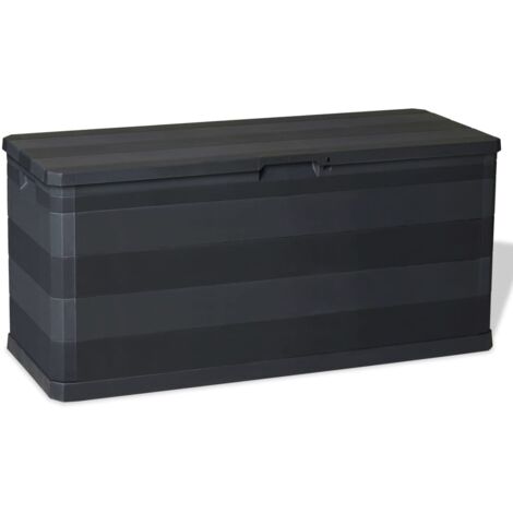 Vidaxl – Coffre de jardin noir 117x45x56 cm – Polypropylène robuste – Capacité 280 litres – Verrouillable – Usage intérieur et extérieur