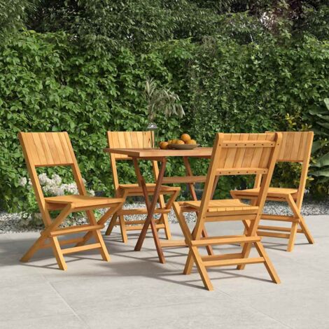 vidaXL Chaises de jardin pliantes lot de 4 47x61x90cm bois massif teck