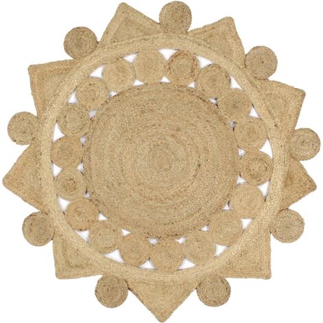 Tapis fait à la main Jute tressée 120 cm vidaXL