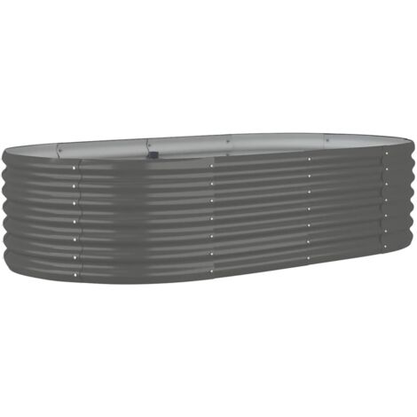 vidaXL Lit surélevé de jardin Acier galvanisé 152x80x36 cm gris