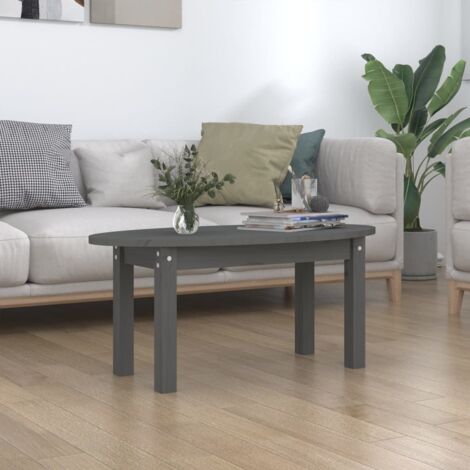vidaXL Table basse Gris 80x40x35 cm Bois massif de pin (1/5)