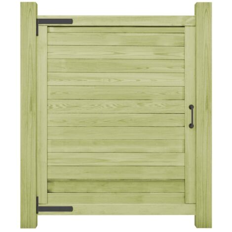 Vidaxl – Portail bois de pin imprégné 125x100 cm – Résistant aux intempéries – Charme rustique pour clôture jardin – Facile à assembler