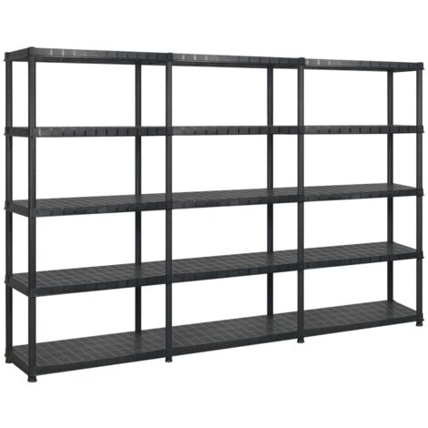 Étagère de rangement 5 niveaux Noir 274,5x45,7x185 cm Plastique vidaXL