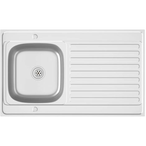 vidaXL Jeu d'évier de cuisine et égouttoir argenté 1000x600x155mm inox (1/6)