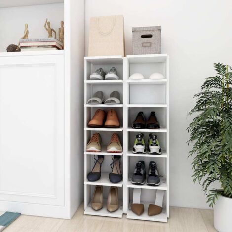 Armoires à chaussures 2 pcs Blanc 27,5x27x102cm bois ingénierie vidaXL