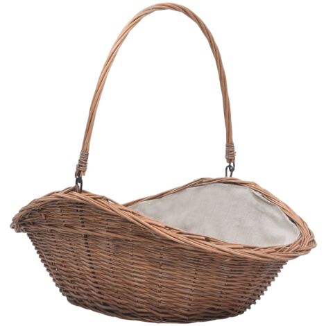 vidaXL Firewood Basket with Handle 60x44x55 cm Natural Willow (1/5)