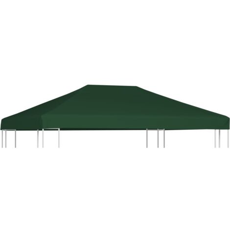 vidaXL Toile supérieure de belvédère 310 g / m² 4 x 3 m Vert