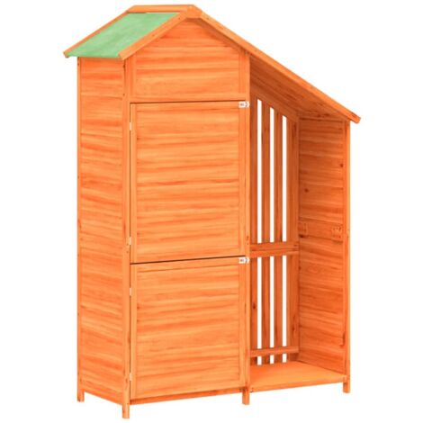 vidaXL Abri Ă outils de jardin marron 120x53,5x170 cm bois massif pin (1/5)