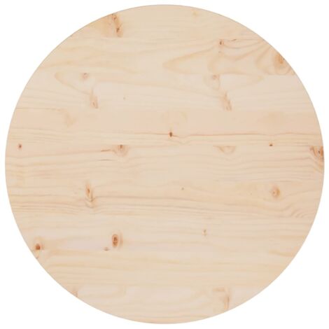 Vidaxl – Dessus de table rond 60 cm – Bois de pin massif non traité – Épaisseur 2,5 cm – Pour tables à manger et basses