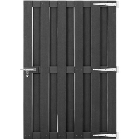 Vidaxl – Portillon grillagé en WPC 100x150 cm gris – Verrou coulissant rapide – Résistant aux intempéries et à la pourriture – Barrière de jardin sécurisée