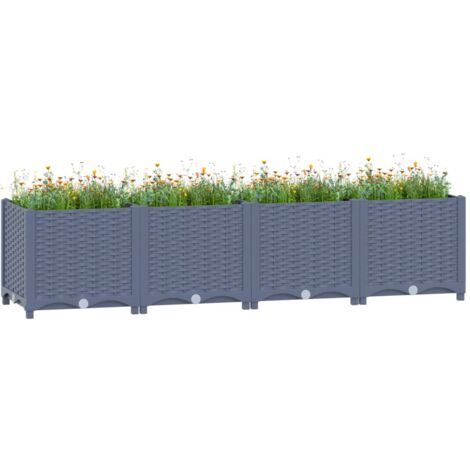 Vidaxl – Lit surélevé 160x40x38 cm en polypropylène – Résistant aux intempéries – Pour jardin, balcon ou patio – Assemblage requis