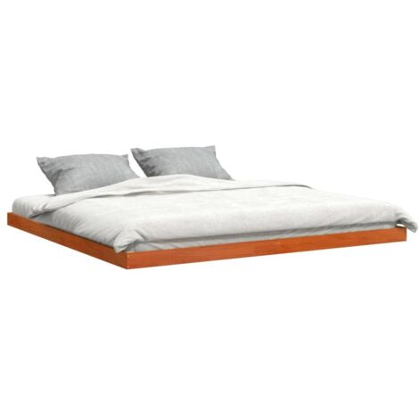 Cadre de lit sans matelas cire marron 200x200cm bois pin massif vidaXL