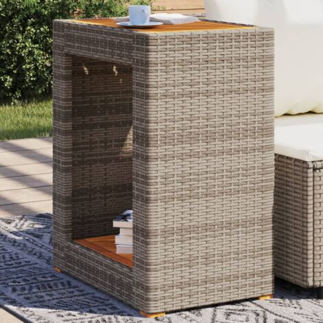 Table d'appoint de jardin dessus en bois gris 60x40x75 cm vidaXL