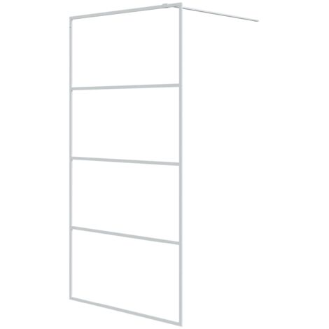 vidaXL Paroi de douche Blanc 100x195 cm Verre ESG transparent