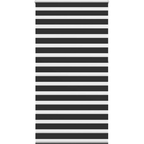 vidaXL Store vénitien zébré 120,9 x 230 cm, largeur du tissu 116,7 cm, noir (1/5)