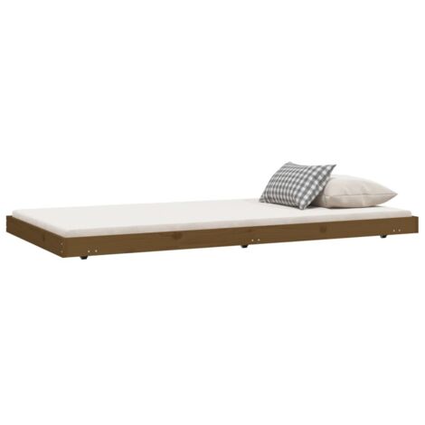 Cadre de lit sans matelas marron miel 100x200cm bois pin massif vidaXL