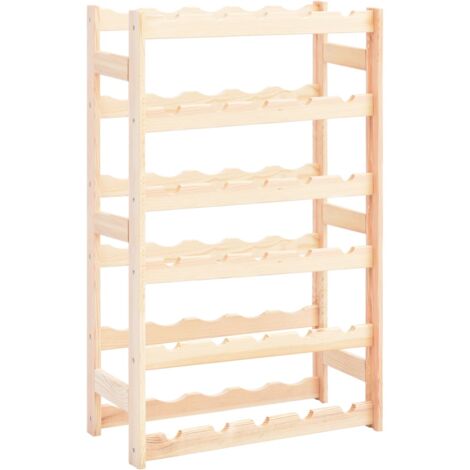Vidaxl – Casier à bouteilles en pin massif pour 30 bouteilles – Dimensions 53 x 25 x 86 cm – Fixation murale incluse – Design rustique