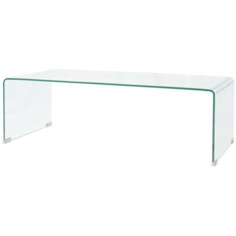 Vidaxl – Table basse fixe 98x45x30 cm en verre trempé transparent – Design contemporain pour petits espaces – Épaisseur du verre 1 cm