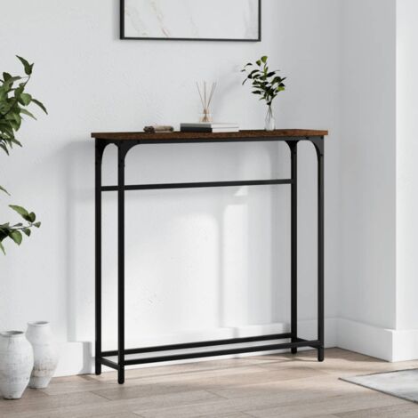 Table console chêne marron 75x19,5x75 cm bois d'ingénierie vidaXL