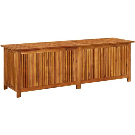 Vidaxl – Boîte de rangement jardin 175x50x58 cm – Bois d'acacia massif avec finition à l'huile – Sac résistant à l'eau inclus