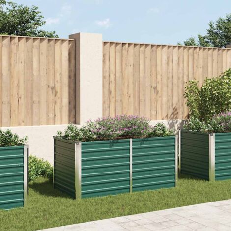 Jardinière 160x80x77 cm Acier galvanisé Vert vidaXL