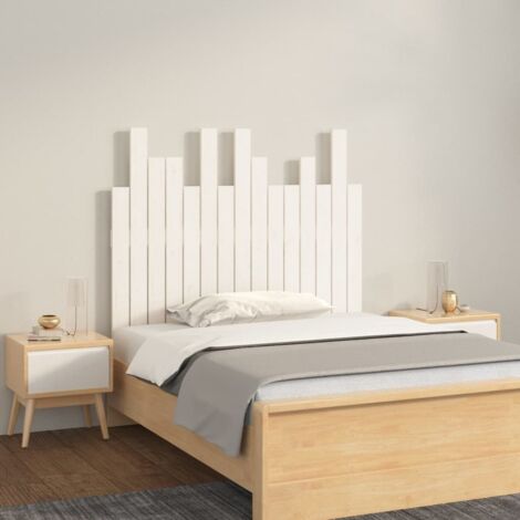 Tête de lit murale Blanc 95,5x3x80 cm Bois massif de pin vidaXL