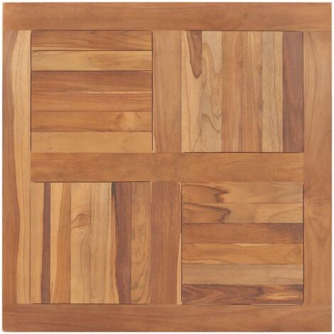 Vidaxl – Dessus de table en bois de teck massif carré 80x80x2,5 cm – Résistant aux intempéries – Finition lisse – Pour rénovation de meubles
