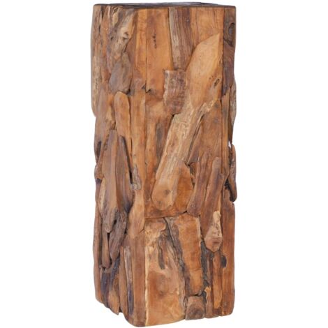 Vidaxl – Table d'appoint en bois de teck massif 30x30x80 cm – Style vintage érodé – Fait à la main – Assemblage non requis (1/5)