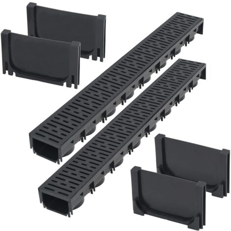 Caniveau de drainage 2 pcs Plastique 2 m vidaXL