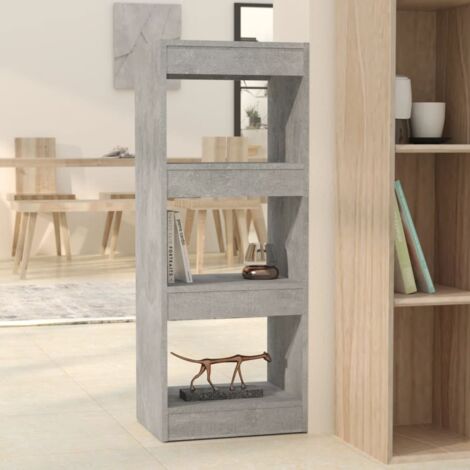 Bibliothèque/séparateur de pièce gris béton bois d'ingénierie vidaXL