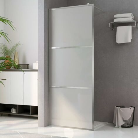 Vidaxl – Paroi de douche à l'italienne en verre ESG dépoli 90x195 cm – Épaisseur 5 mm – Cadre en aluminium réglable – Résistante aux éclaboussures
