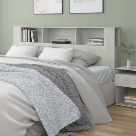 Armoire de tête de lit Gris béton 200x18,5x104,5 cm vidaXL