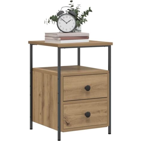 Tables de chevet 2 pcs chêne artisanal bois d'ingénierie vidaXL