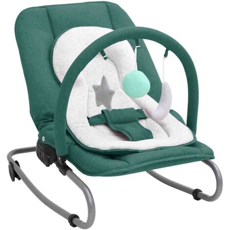 vidaXL Transat pour bébé Vert Acier (1/5)