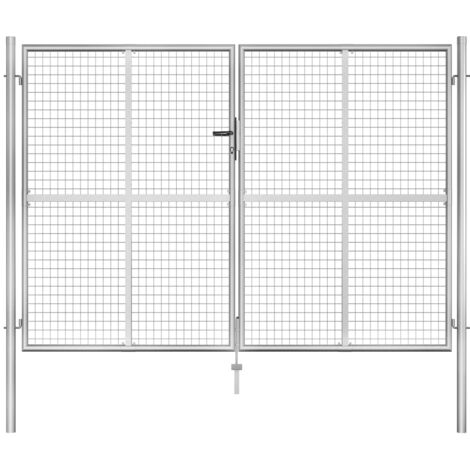 Porte de jardin Acier galvanisé 306x225 cm Argenté