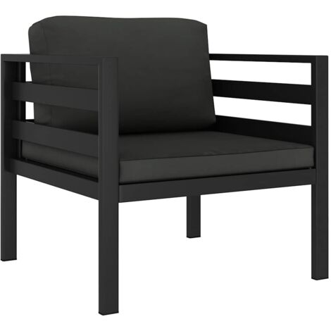 vidaXL Canapé simple avec coussins Aluminium Anthracite (1/5)