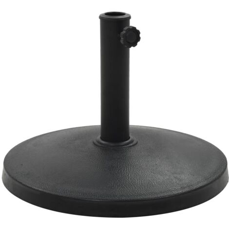 Socle rond de parasol Polyrésine 10 kg Noir vidaXL